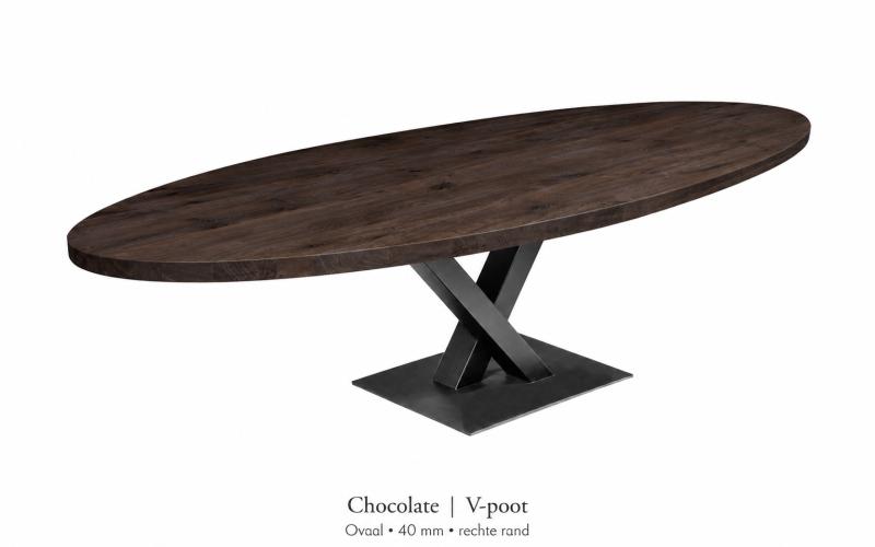 Ovale eiken eettafel 40 mm &ndash; zelf samenstellen